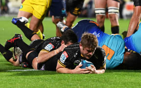 Western Force player Andrew Ready scores try against Moana Pasifika.