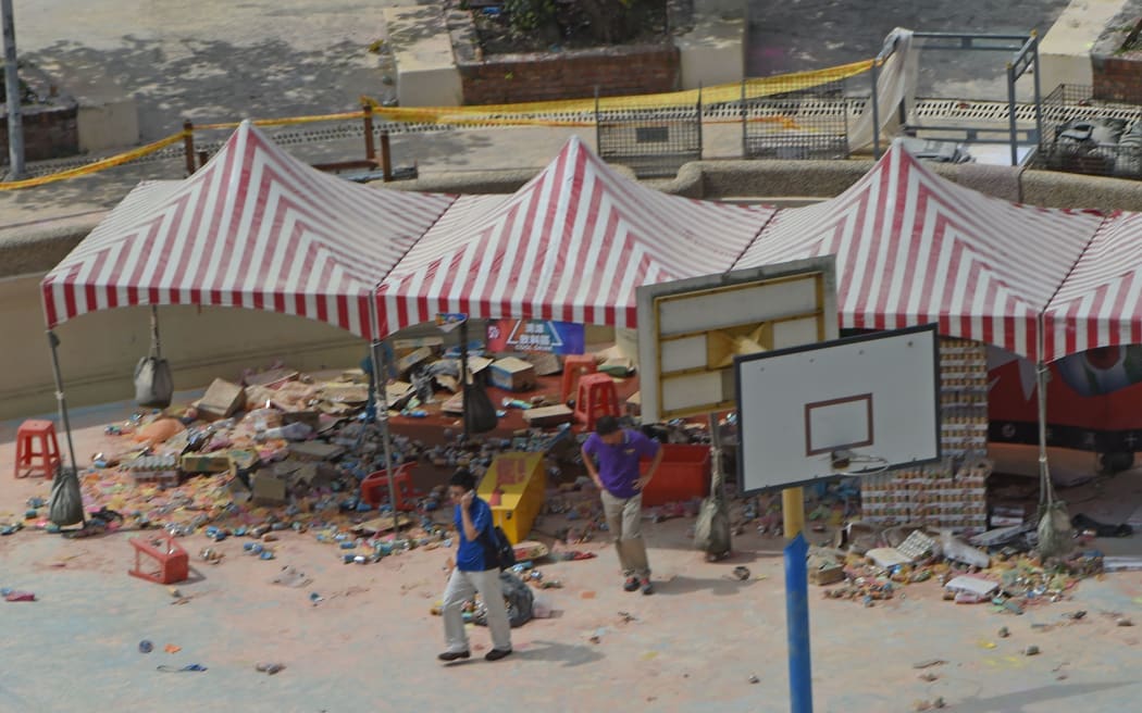 After the blast at the Formosa Water Park in Taipei.