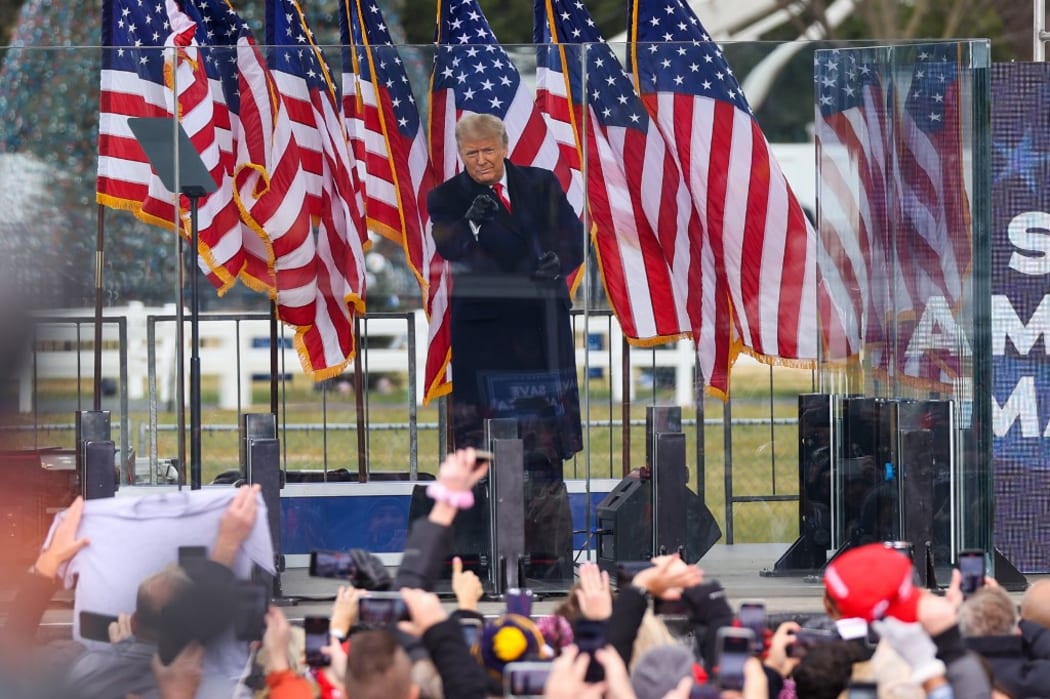 WASHINGTON D.C., USA - JANUARY 6: US President Donald Trump speaks at "Save America March" rally in Washington D.C., United States on January 06, 2021. Tayfun Coskun / Anadolu Agency