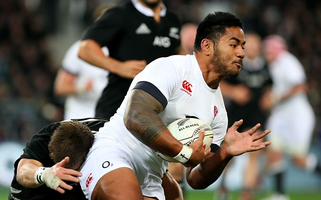 Manu Tuilagi playing against the All Blacks 2014.