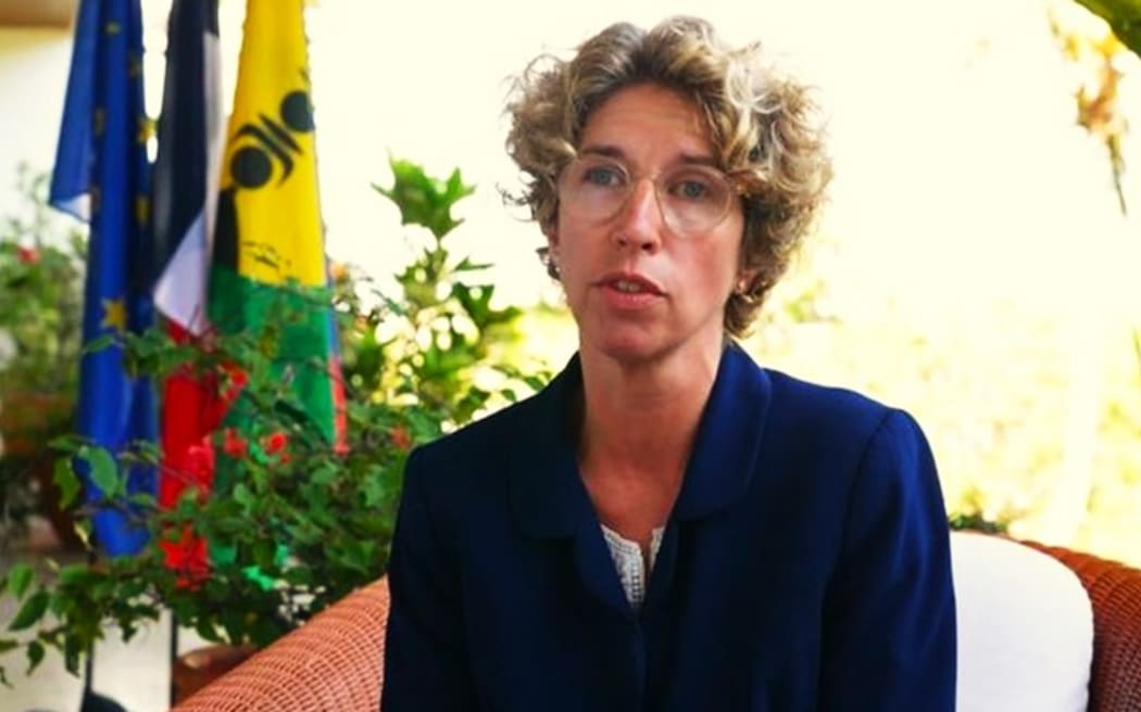 French caretaker junior minister for Overseas Marie Guévenoux during her last visit to New Caledonia with President Macron in May 2024
