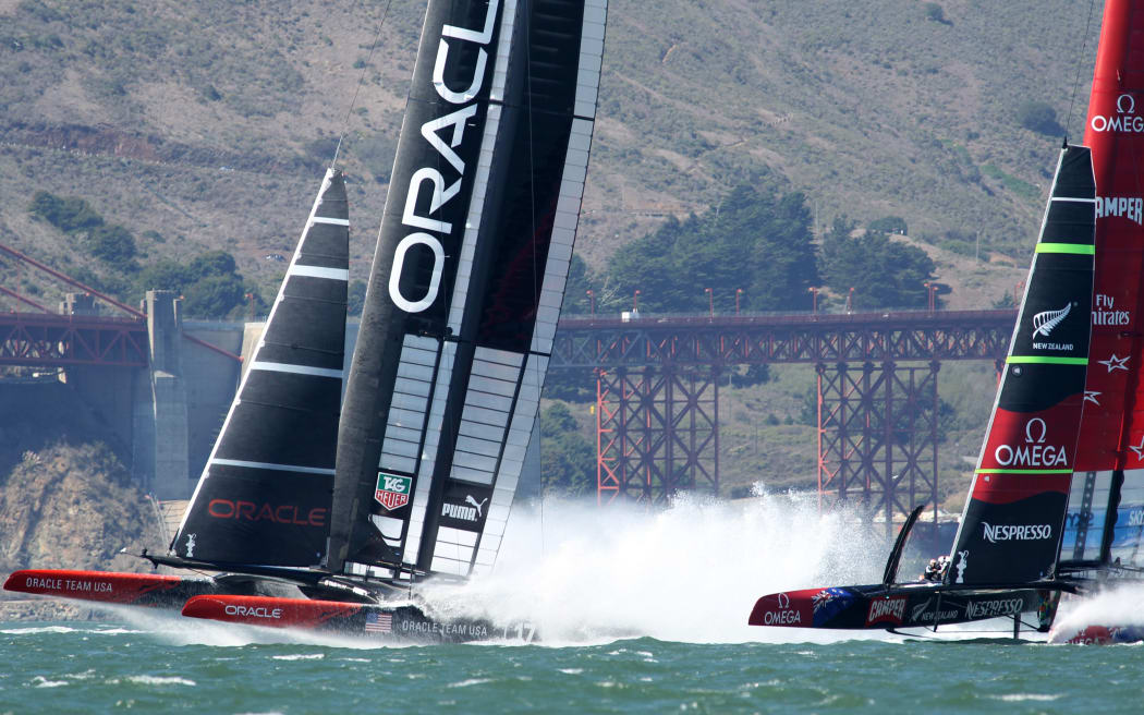 Oracle and Team NZ in action at the 2013 America's Cup