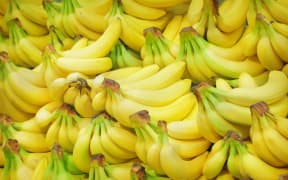 Pile of bananas on a market