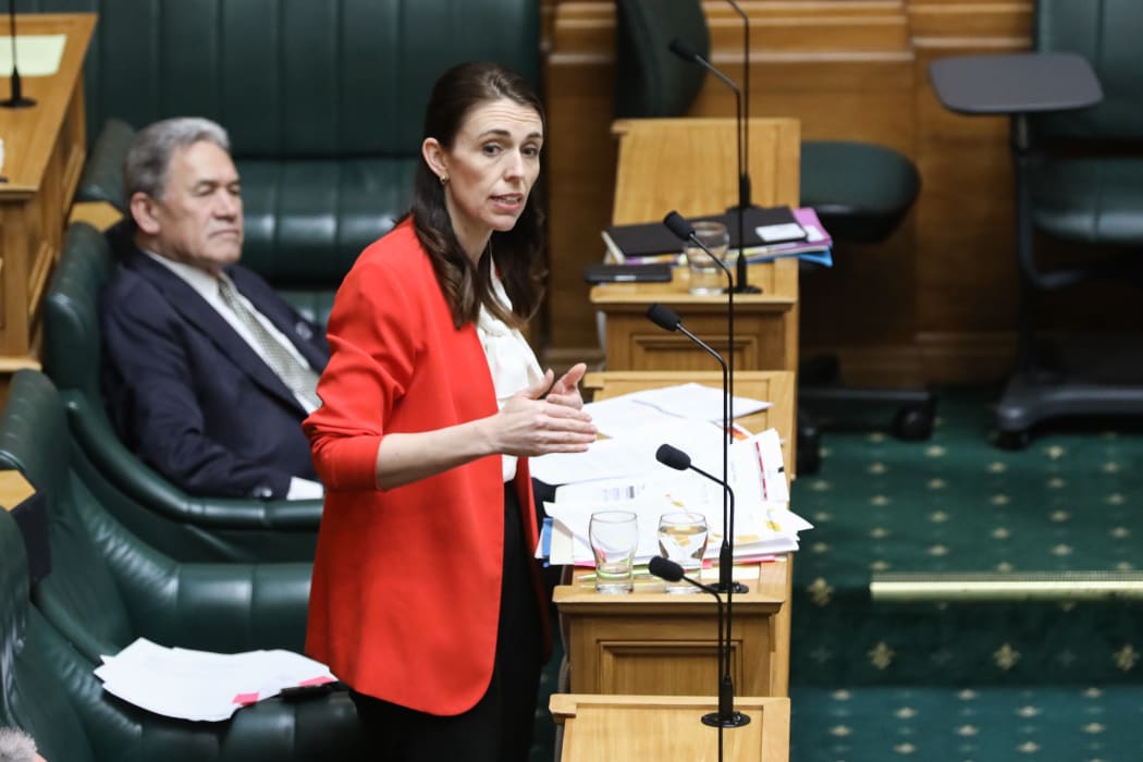 Jacinda Ardern answering questions