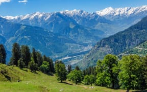 Spring in Kullu valley in Himalaya mountains