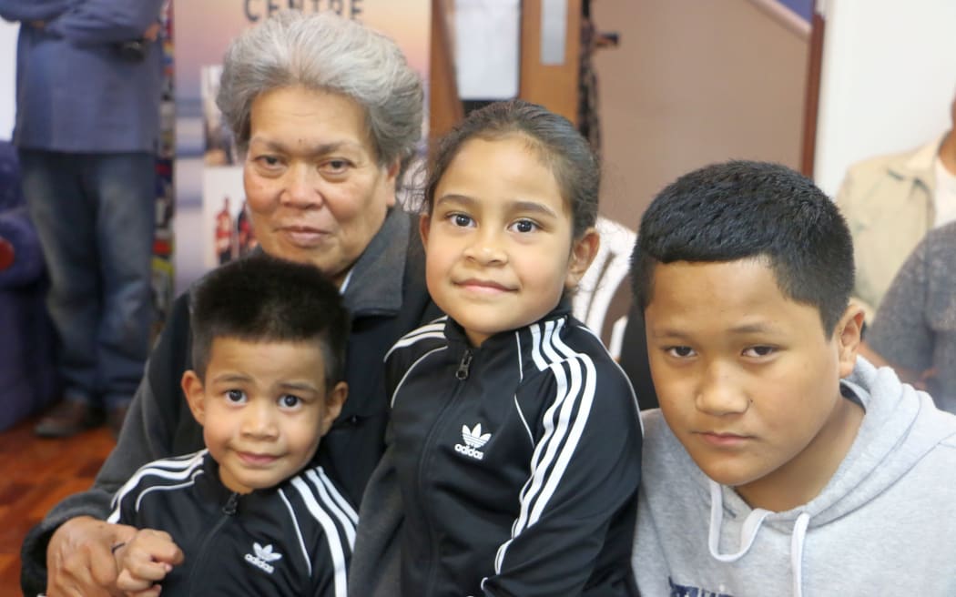 Emeli Mateiwai and her grandkids at the ARFGI Children's programme.