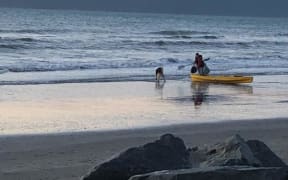 Police have released this image of the missing kayaker, just before they entered the water.