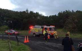 Emergency services at Muriwai beach.