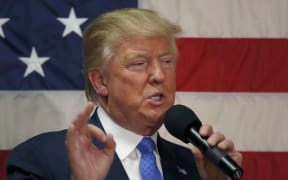 Donald Trump speaking at a town hall event in New Hampshire on 6 October.