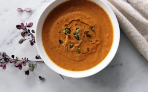 Roast Cauliflower & Kumara Soup with rosemary & lemon