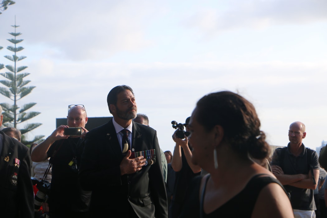 Sir Willie Apiata at the opening of Te Rau Aroha.