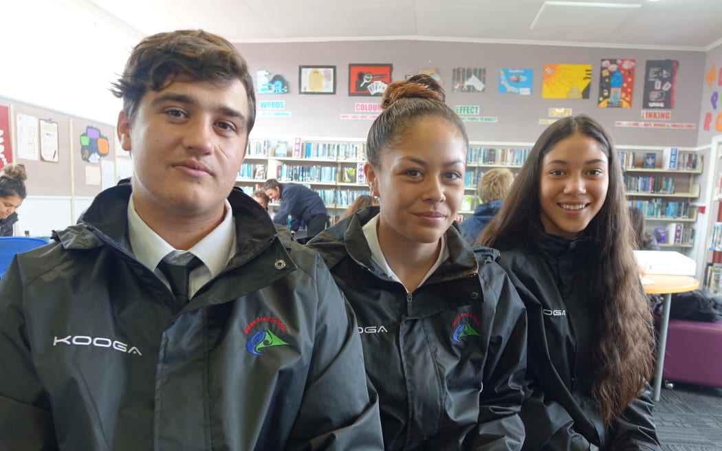 Year 13 students Javaan Taylor, Justice Graham and Charlotte Stark say they have been able to structure their learning around their interests.
