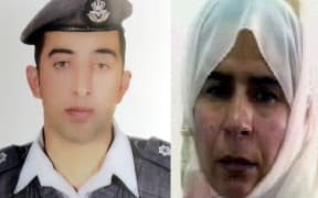 Jordanian pilot Maaz al-Kassasbeh (L) and Sajida al-Rishawi (R), a would-be suicide bomber on death row since 2006.