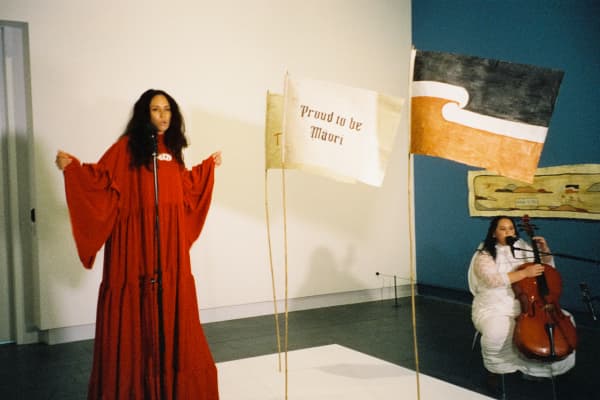 Byllie-jean performing at the Christchurch Art Gallery