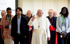 Paul Collins (second from left) with Pope Francis at the Vatican