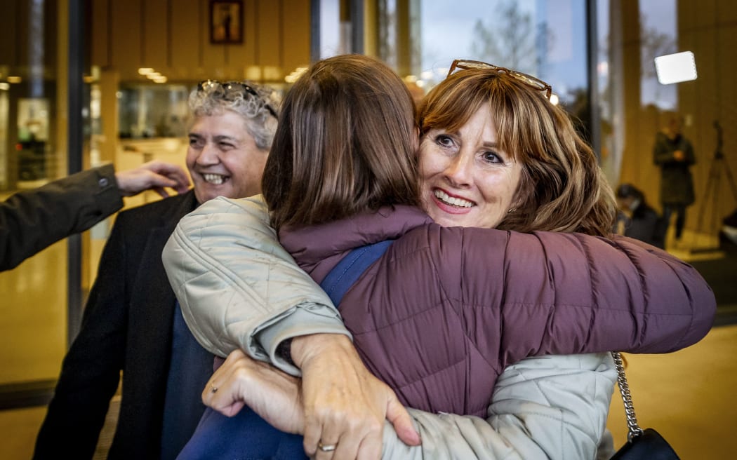 Relative Silene Fredriksz at the court after the verdict in the extensive criminal trial about the downing of flight MH17, 17 November 2022.