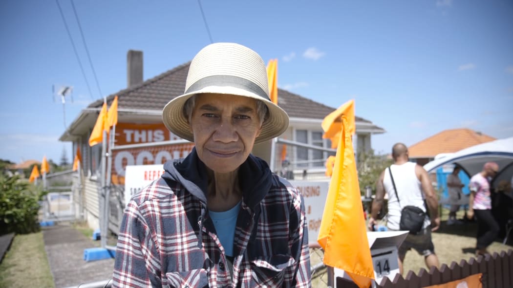 Niki Rauti outside her Taniwha St home.