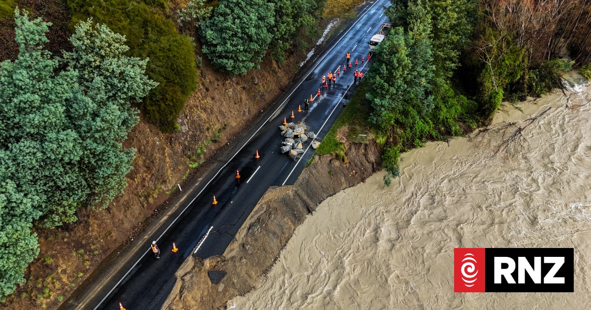 Fresh drone shots show extent of weather damage to SH1 near Kaikōura
