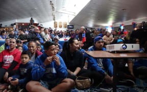 Watching the game in Otahuhu