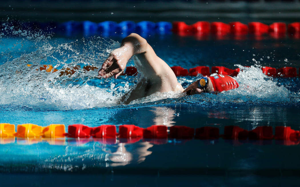 Jesse Reynolds, men 400m freestyle para, 2017 New Zealand Open Swimming Championships, Day 1. Sir Owen Glenn National Aquatic Centre, Millennium Institute, Albany, Auckland. 3 April 2017. Copyright Image: William Booth / www.photosport.nz