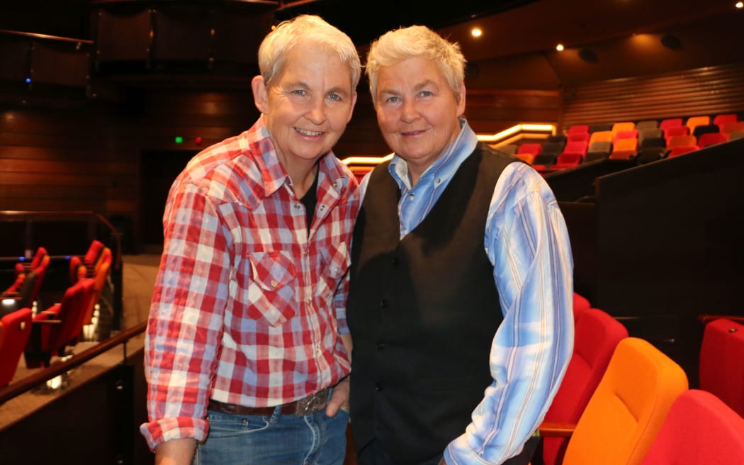 Dames Jools and Lynda Topp at Auckland's ASB Waterfront Theatre.