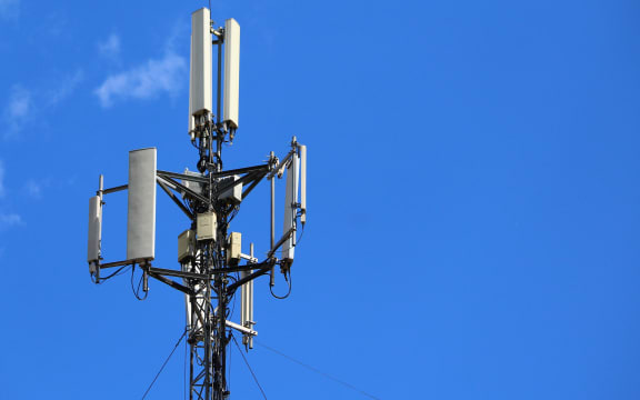 5G mobile phone tower. High Speed Broadband. Wireless cellular network. Signal data.