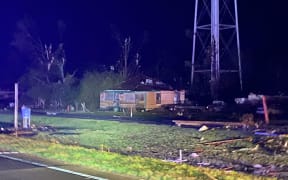 A damaged home near Silver City, Mississippi, after a tornado touched down in the area March 25, 2023. At least 23 people died as violent storms and at least one tornado ripped through the southern US state of Mississippi, tearing off roofs and flattening neighborhoods, officials and residents.
