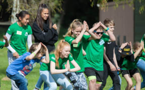 Team building games on the first day of Camp Twitch. Most of the kids who come to camp have never met anyone else with TS before because it is such a rare disorder.