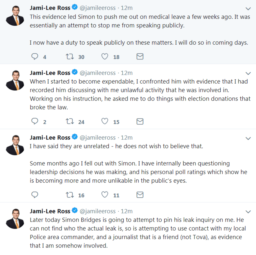 National MP Jami-Lee Ross denied the claims on Twitter