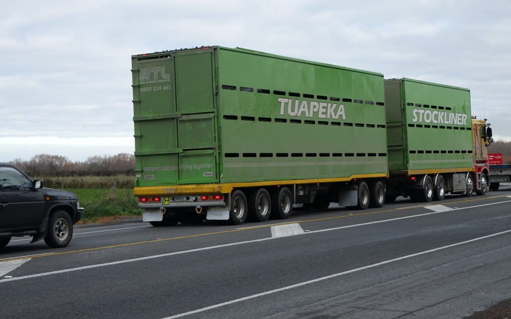 A stock truck used to transport cattle.