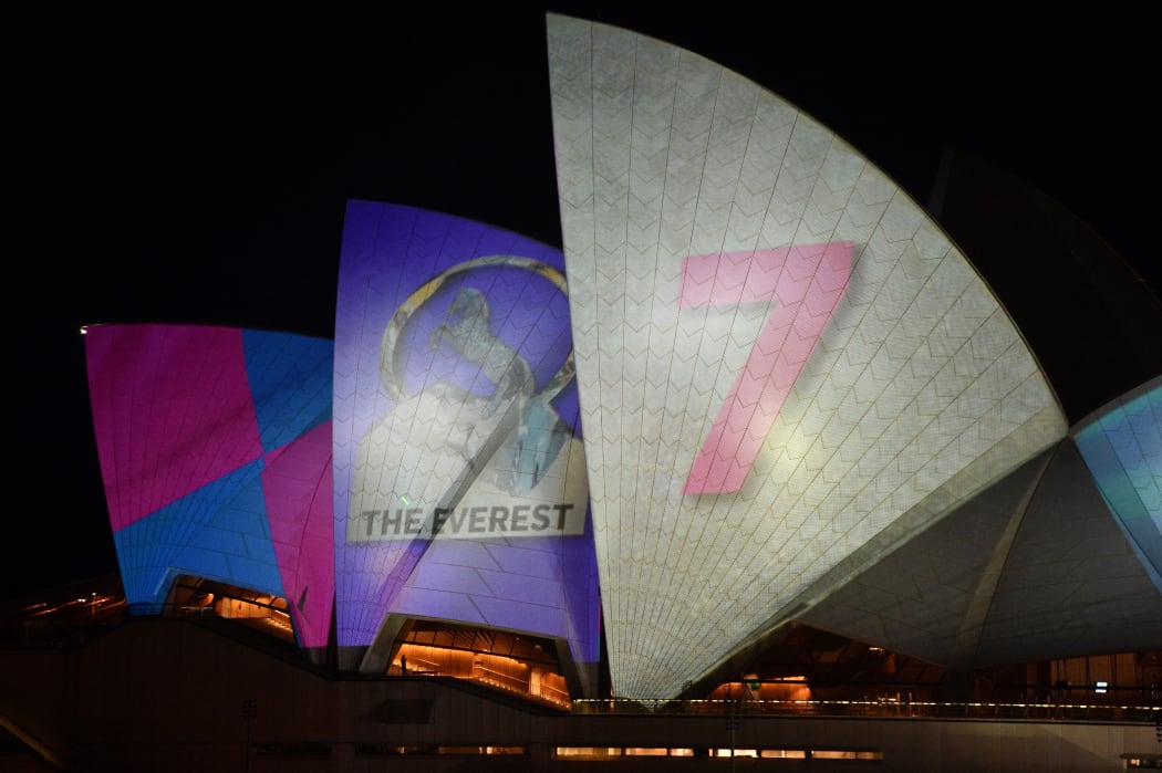 The Sydney Opera House was lit up with a controversial advertisement for a major horse race on October 9, despite days of fierce public backlash over the commercialisation of the iconic landmark.