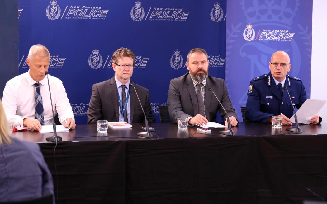 (From left) EPA chief executive Rob Forlong, Dr Pat Tuohy from the Ministry of Health, MPI Deputy Director-General Scott Gallacher and Deputy Commissioner Mike Clement.