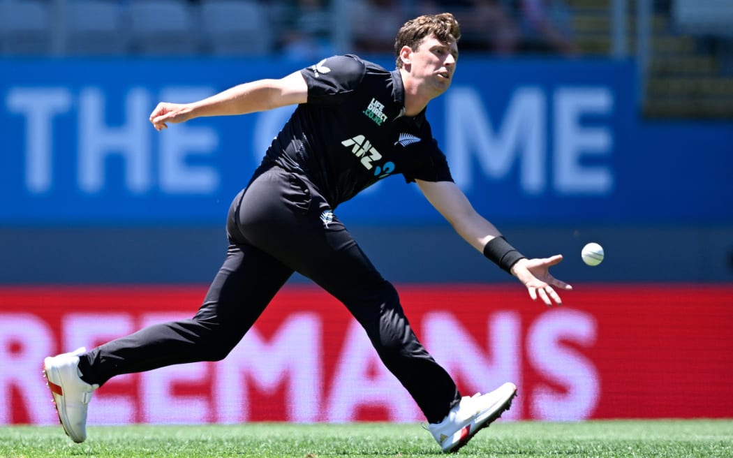 New Zealand's Matt Henry fielding during the 3rd one day international cricket match between New Zealand and Sri Lanka at Eden Park in Auckland, New Zealand. Saturday 11 January 2025. © Photo: Andrew Cornaga / Photosport