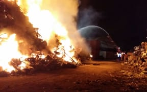 The fire at the scrap yard.