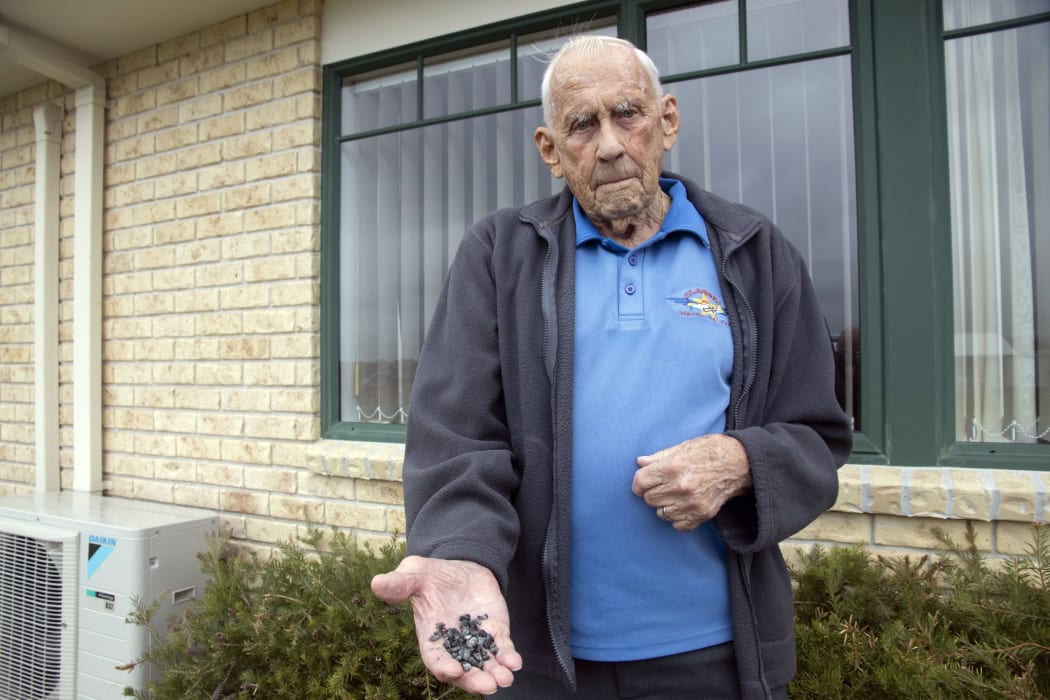 Norm Empson had his window broken by the loose stones.