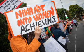 NIWA workers protesting what they call union-busting