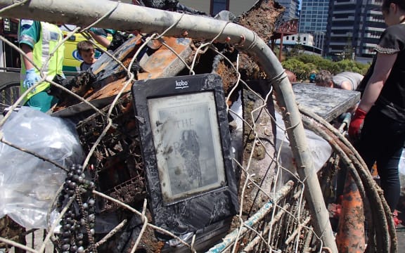 Some of the electronics collected during the underwater clean-up were e-readers, laptop computers, mobile phones, cameras and a Play Station.