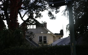 Parnell's City Garden Lodge is seen on 8 April, 2024, the morning after it caught fire.