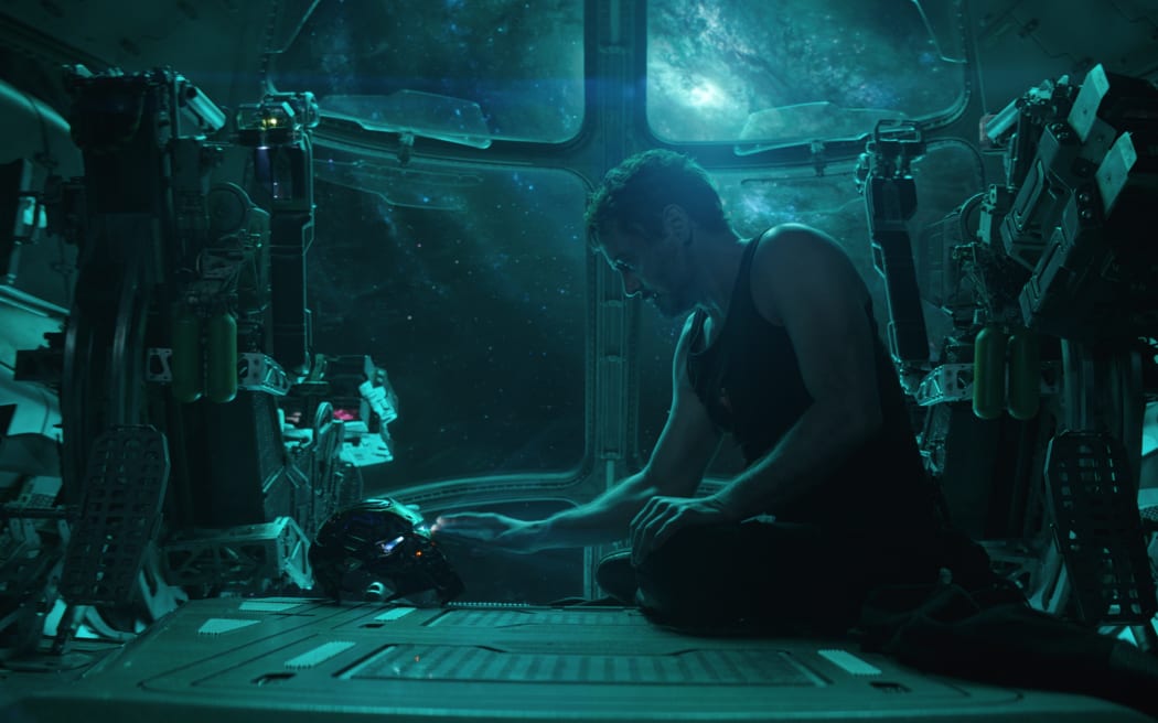 This image released by Disney shows Robert Downey Jr. in a scene from âAvengers: Endgame.â (Disney/Marvel Studios via AP)