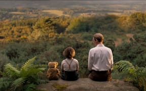 Christopher Robin and father A. A. Milne in the film