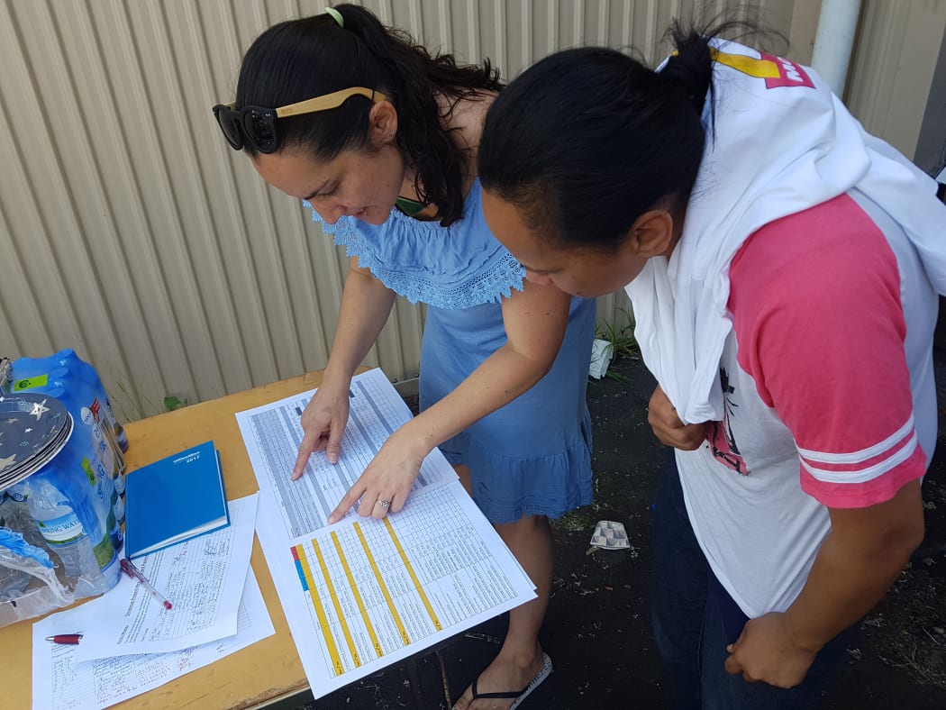 Project leader Johana Temomo with one of the volunteers