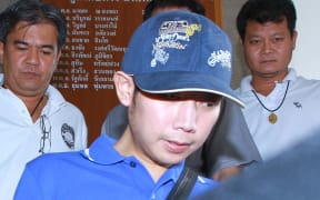 Suspect Vorayuth Yoovidhya, the youngest son of Red Bull executive Chalerm Yoovidhya, is brought to the Police General Hospital to undergo a blood test yesterday. BANGKOK POST PHOTO/SOMCHAI POOMLARD (Photo by Somchai Poomlard / BANGKOK POST / Bangkok Post via AFP)