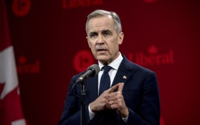 Mark Carney, former governor of the bank of Canada, speaks during a press conference following the second night of debate in the federal Liberal leadership race to replace Canadian Prime Minister Justin Trudeau at the MELS studios in Montreal, Canada, on 25 February, 2025.
