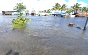 flooding in french polynesia due to large swells.