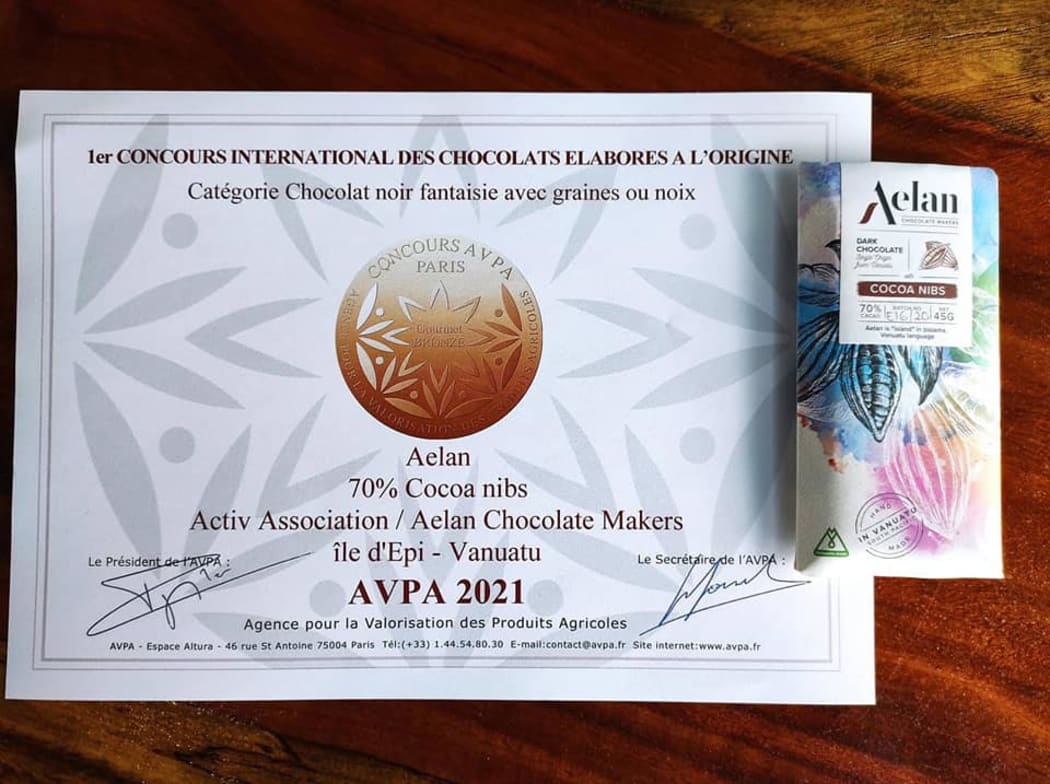 The bronze award received by Aelan Chocolates at the Concours International competition.
