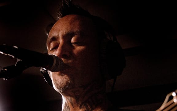 Tiki Taane performing in the Auckland studio for NZ Live