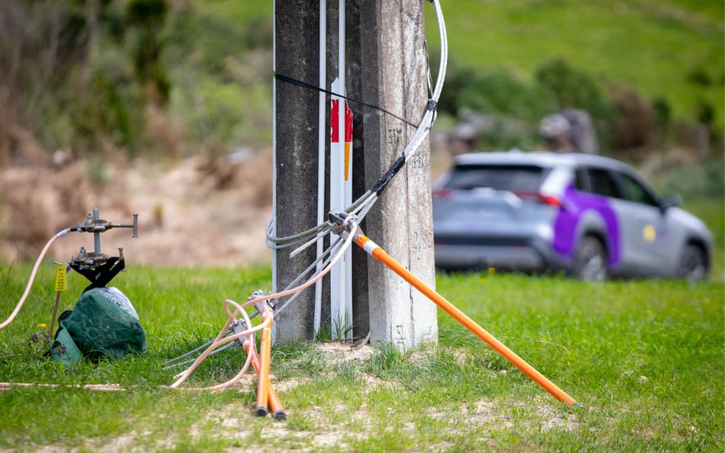 Power lines down in Riversdale in Wairarapa