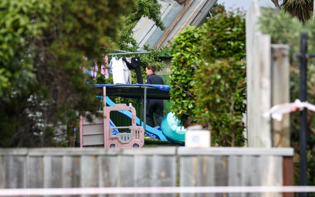 The scene where a woman was shot on Monday night (10 November) in Wainoni, Christchurch.