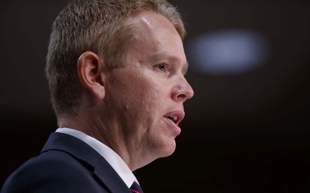 02032022 PHOTO: ROBERT KITCHIN/STUFF
L-R: 
Covid Response Minister Chris Hipkins delivers the Covid case numbers in the 1pm press conference in the Beehive Theatrette.