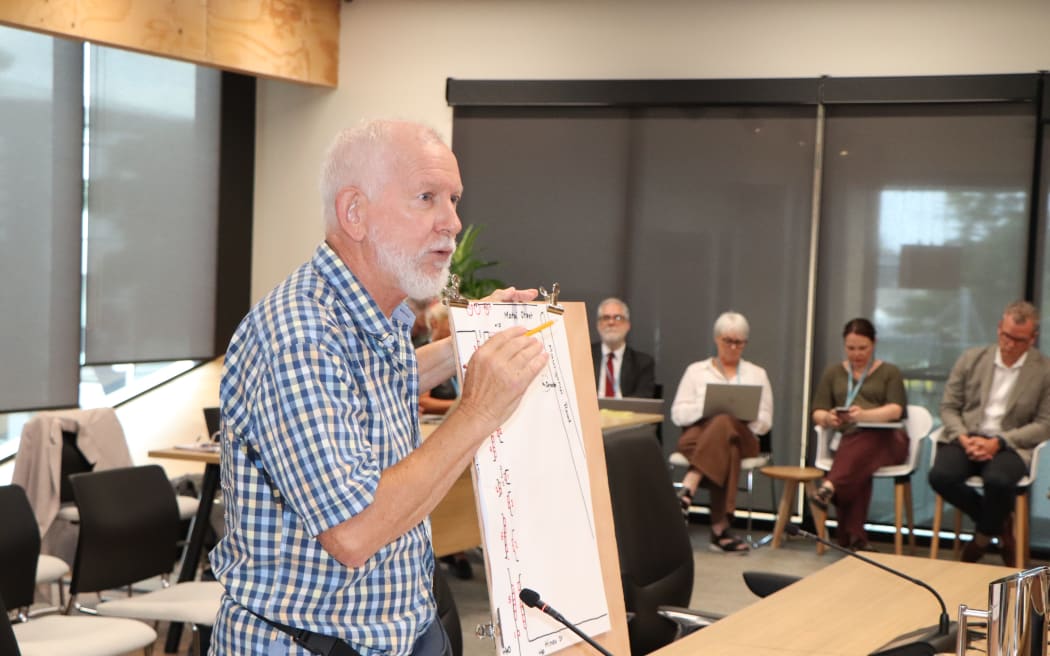 Miro Street resident Richard Longley presenting his suggestion to the council in Tuesday's meeting, 10 February.